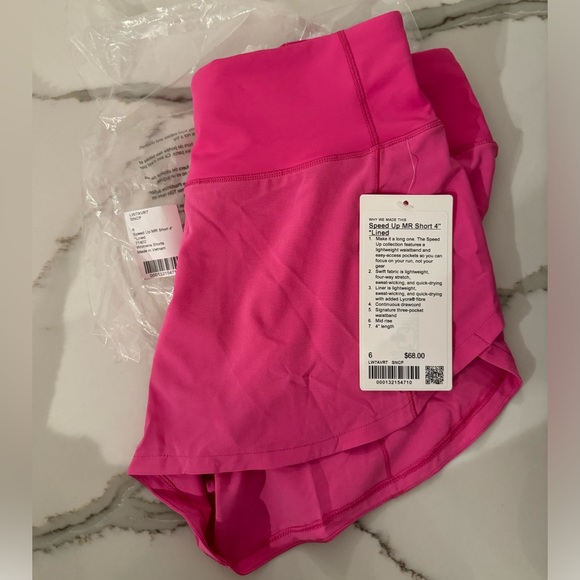 lululemon athletica Pants - Lululemon Speed Up Short 4in NWT Hot pink